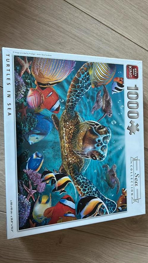 Turtles in sea puzzel 1000 stukjes, Hobby en Vrije tijd, Denksport en Puzzels, Nieuw, Legpuzzel, 500 t/m 1500 stukjes, Ophalen of Verzenden