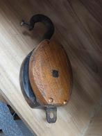 Oude houten katrol met haak, Ophalen of Verzenden