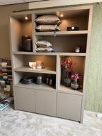 Fendi eikenfineer vakkenkast 160x45x220 cm - Dark taupe, Met deur(en), 200 cm of meer, 150 tot 200 cm, Eikenhout