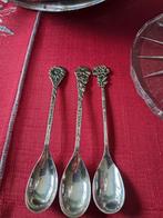 Vintage Zilveren Lepeltjes met Bloemen en Namen, Antiek en Kunst, Ophalen of Verzenden