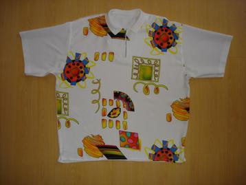 Poloshirt polo met rits wit gekleurd, maat L 52-54 beschikbaar voor biedingen