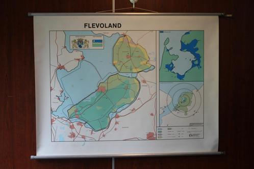 schoolplaat Flevoland, Antiek en Kunst, Antiek | Schoolplaten, Aardrijkskunde, Ophalen of Verzenden