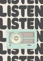 Retro look ‘Listen radio’ poster - A3 €19,95, Rechthoekig Staand, Nieuw, Ophalen of Verzenden, A1 t/m A3