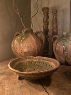 Antiek frans aardewerk schaal, patina, Ophalen of Verzenden