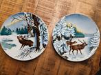 Villeroy & Boch wandborden - winterscene herten, Antiek en Kunst, Ophalen