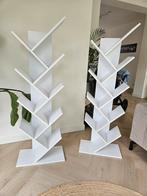 Boekenrek boekenkast wandrek wit hout 2 stuks, 50 tot 100 cm, 25 tot 50 cm, 100 tot 150 cm, Met plank(en)