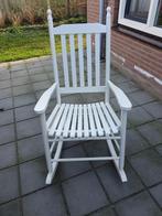 Witte schommelstoel, Huis en Inrichting, Stoelen, Gebruikt, Wit, Eén, Hout