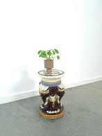 Ronde porseleinen olifanten plantentafel, vintage tafel, Huis en Inrichting, Tafels | Bijzettafels, 45 tot 60 cm, Overige materialen