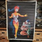 Poster oktober 1975 clown met gitaar en een danseres, Ophalen of Verzenden, Gebruikt