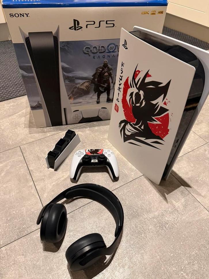 PlayStation 5 disc inclusief headset en controller, Spelcomputers en Games, Spelcomputers | Sony PlayStation 5, Zo goed als nieuw