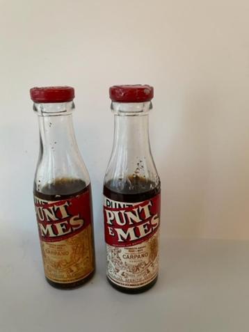 2 vintage miniatuur flesje Punt E Mes vermouth Carpano '60 beschikbaar voor biedingen