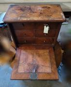 Antiek Mahonie fineer ladenkastje met klep - ca. 1880, Ophalen