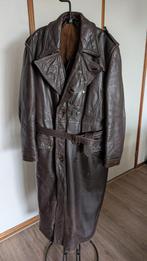 Vintage Indiana Montreal Canada leren lange motorjas solex, Ophalen, Gedragen, Bruin