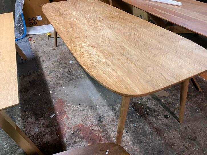 Nieuwe Deense ovale teakhouten tafel 260x100, Huis en Inrichting, Tafels | Eettafels, Nieuw, 100 tot 150 cm, 200 cm of meer, Vijf personen of meer