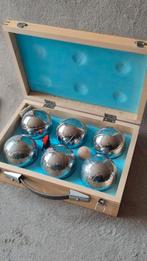 Jeu de boules set in houten kistje - 6 ballen van 720 gr, Hobby en Vrije tijd, Gebruikt, Ophalen of Verzenden