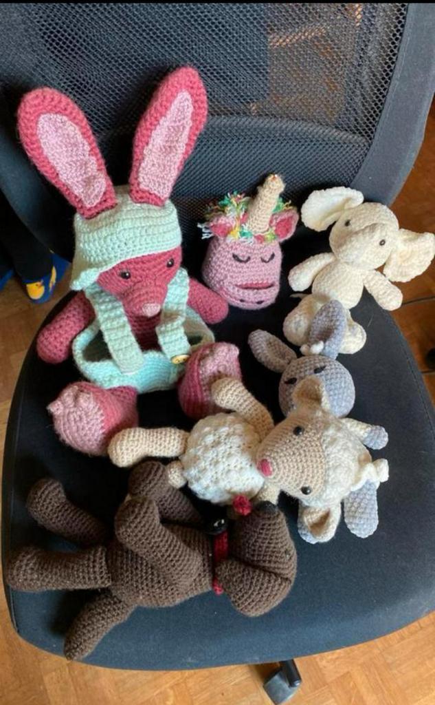 Handgemaakte Gehaakte Knuffeldieren., Kinderen en Baby's, Speelgoed | Knuffels en Pluche, Nieuw, Hond, Ophalen