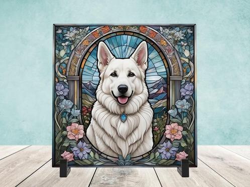 Witte Herder Glas in Lood tegel incl voet, Huis en Inrichting, Woonaccessoires | Overige, Nieuw, Ophalen of Verzenden