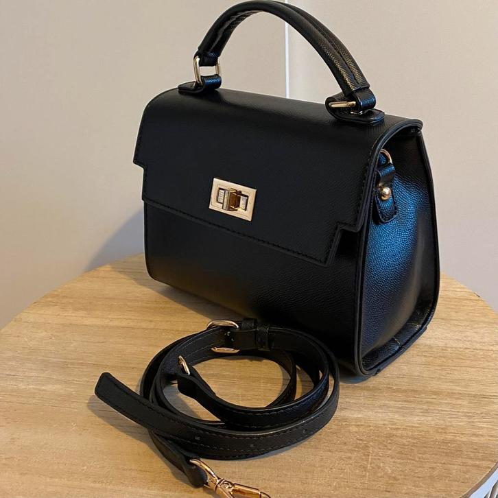 Elegante Zwarte Handtas, Sieraden, Tassen en Uiterlijk, Tassen | Damestassen, Zo goed als nieuw, Handtas, Zwart, Verzenden