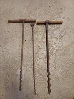 Set van 3 vintage grondboren / handboren, Antiek en Kunst, Antiek | Gereedschap en Instrumenten, Ophalen of Verzenden