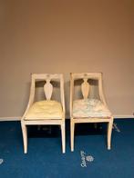 Twee Antieke Stoeltjes met Riet Zitting, Gebruikt, Twee, Overige kleuren, Ophalen of Verzenden