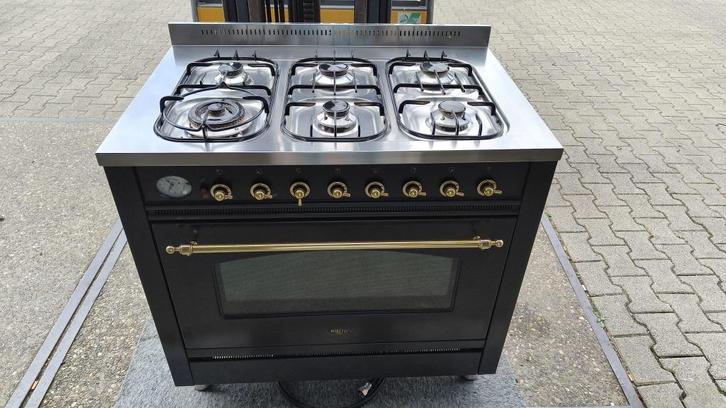 Boretti gasfornuis, Witgoed en Apparatuur, Fornuizen, Gebruikt, Vrijstaand, Gas, 5 kookzones of meer, 90 tot 95 cm, 60 cm of meer