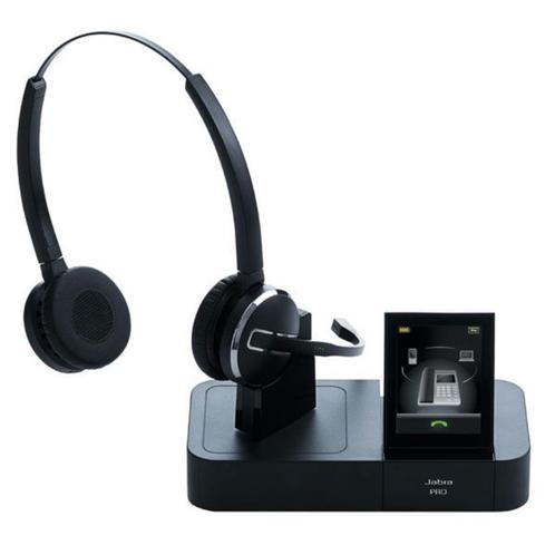 Jabra 9465 Duo, Computers en Software, Headsets, Gebruikt, On-ear, Draadloos, Inklapbare microfoon, Mute-functie, Volumeregelaar
