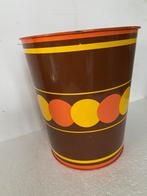 Jaren 70 retro blikken prullenbak, Huis en Inrichting, Woonaccessoires | Prullenbakken, Gebruikt, Regency Wars, Onbekend, Ophalen of Verzenden