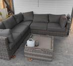 Wicker rotan loungeset salontafel, Ophalen, 5 zitplaatsen, Bank, Zo goed als nieuw