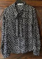 Zwarte blouse witte details aparte halskraag; Costes Basic S, Kleding | Dames, Blouses en Tunieken, Ophalen of Verzenden, Zo goed als nieuw