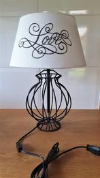 Tafellamp zwarte metalen frame, 45 cm hoog, Ophalen of Verzenden, Zo goed als nieuw, Metaal, Minder dan 50 cm