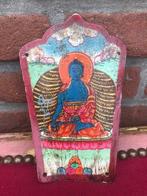 Boeddha schildering op jakbeen, Tibet, Huis en Inrichting, Ophalen of Verzenden, Gebruikt