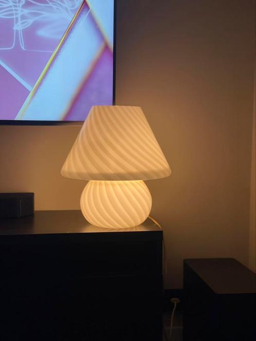 Vintage mushroom tafellamp murano glas design italie 1970, Huis en Inrichting, Lampen | Tafellampen, Zo goed als nieuw, Minder dan 50 cm