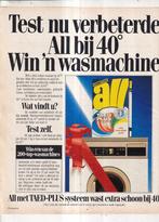 Retro reclame 1984 All wasmiddel draagkoffer verbeterd, Verzamelen, Retro, Overige typen, Ophalen of Verzenden