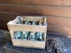 Vintage houten krat incl 12 Tonetta flessen, Ophalen