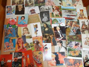 50x Fantasie kleurenkaarten gebruikt/ongebruikt m/z zegel  beschikbaar voor biedingen