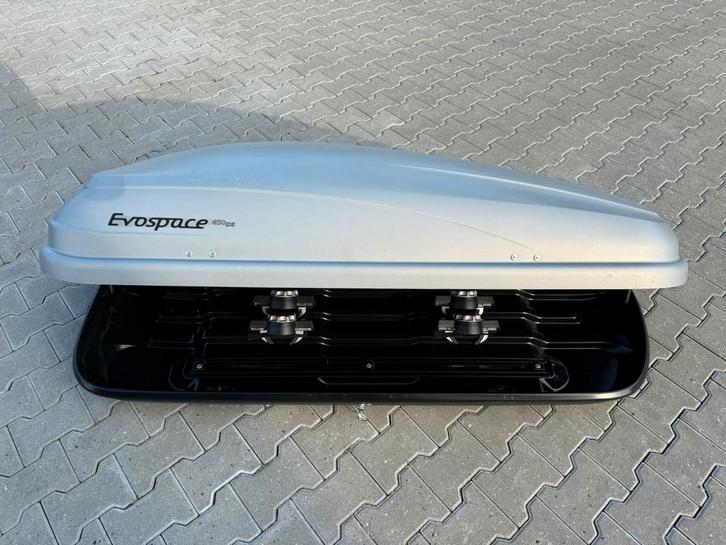 Mooie grote Hapro Evospace 450 DS grijze dakkoffer skibox, Auto diversen, Dakkoffers, Zo goed als nieuw, Ophalen of Verzenden