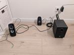 Logitech geluidsinstallatie/speakers met subwoofer, Audio, Tv en Foto, Luidsprekers, Overige merken, Gebruikt, Subwoofer, Ophalen of Verzenden