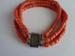 Zeeuwse bloedkoralen armband zilveren slot, Sieraden, Tassen en Uiterlijk, Antieke sieraden, Verzenden, Zilver, Armband, Met edelsteen