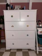 Witte ladekast met 5 lades, Huis en Inrichting, Kasten | Dressoirs, Ophalen, 50 tot 100 cm, Zo goed als nieuw, Met lade(s)
