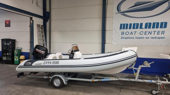 Nimarine MX 450 RIB (2021) met Suzuki DF40A en trailer, Watersport en Boten, Rubberboten, Gebruikt, Overige merken, Minder dan 70 pk