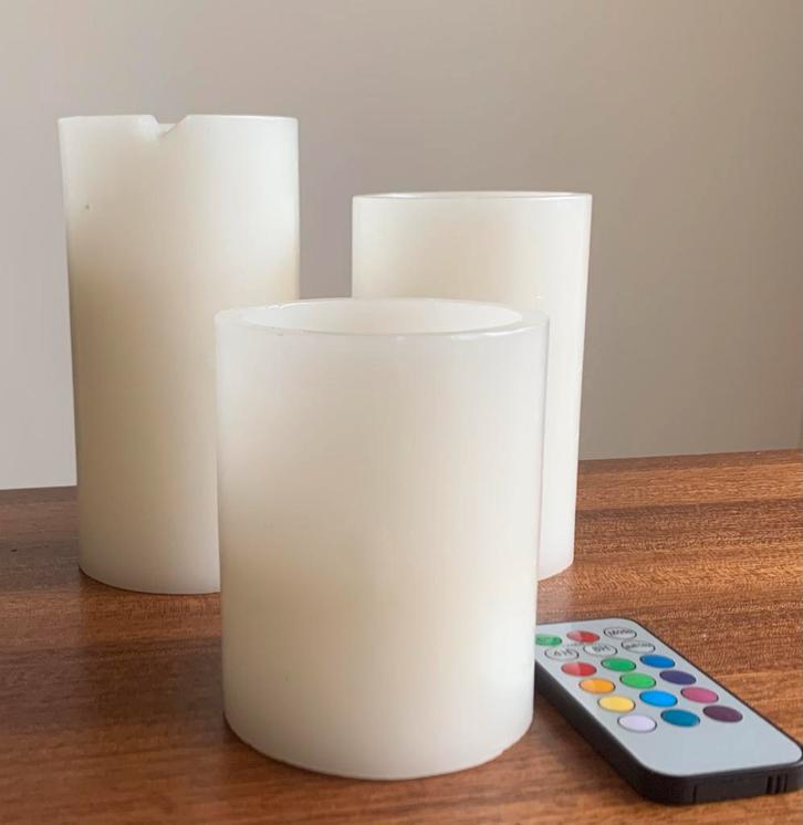 Led kaarsen, Huis en Inrichting, Woonaccessoires | Kandelaars en Kaarsen, Zo goed als nieuw, Minder dan 25 cm, Overige materialen