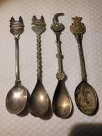 Vintage Zilverkleurige Souvenir Theelepels - Set van 4, Ophalen of Verzenden