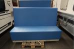 Blauwe wandbank, treinbank, horeca bank | 180 cm breed