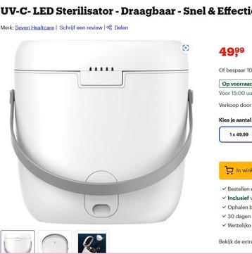 Partij uv led sterilisator 80 stuks nieuw 750 euro  beschikbaar voor biedingen