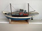 Vintage Houten Vissersboot Model - Decoratief Scheepsmodel, Ophalen of Verzenden