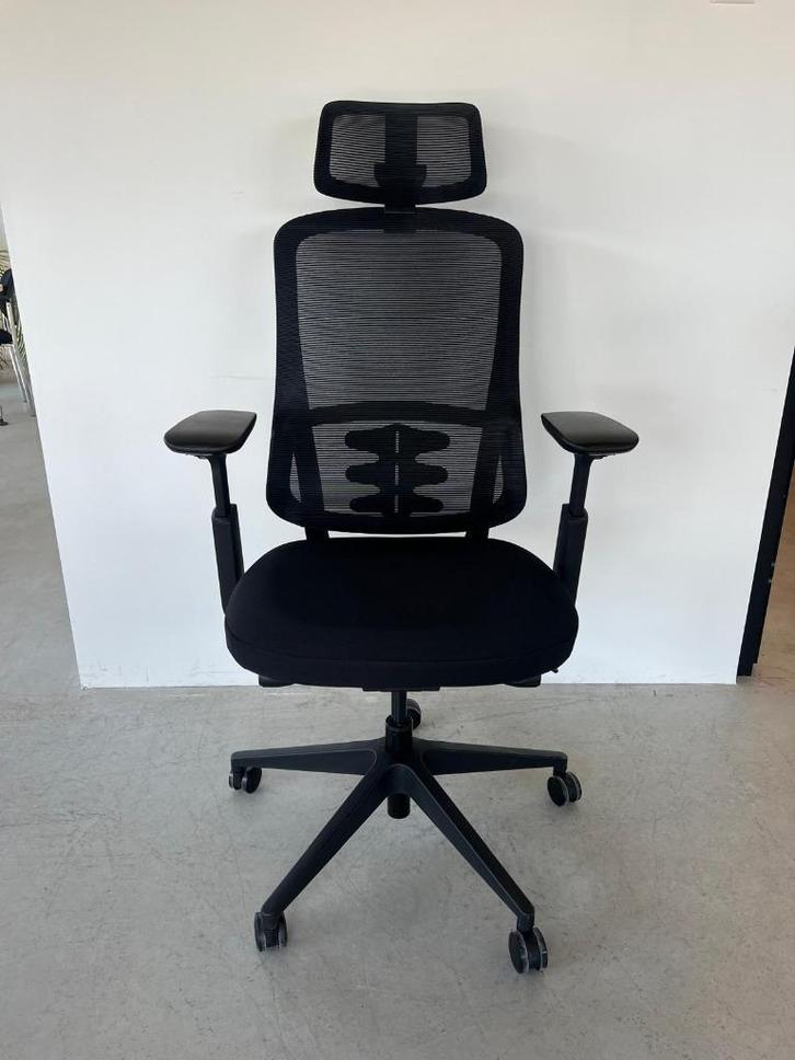 Bureaustoel FLEX met hoofdsteun, Huis en Inrichting, Bureaustoelen, Zo goed als nieuw, Bureaustoel, Zwart, Ergonomisch, Ophalen of Verzenden