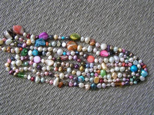 2 x Zoetwater parelketting., Sieraden, Tassen en Uiterlijk, Kettingen, Nieuw, Overige materialen, Overige kleuren, Verstelbaar