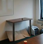 Printertafel / wandtafel – MDF met eiken fineer + RVS poten, Ophalen, 50 tot 100 cm, 100 tot 150 cm, Zo goed als nieuw