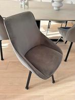 By Boo eetkamerstoel Beau - grijs - draaibaar - velvet, Huis en Inrichting, Stoelen, Ophalen, Drie, Zo goed als nieuw, Stof