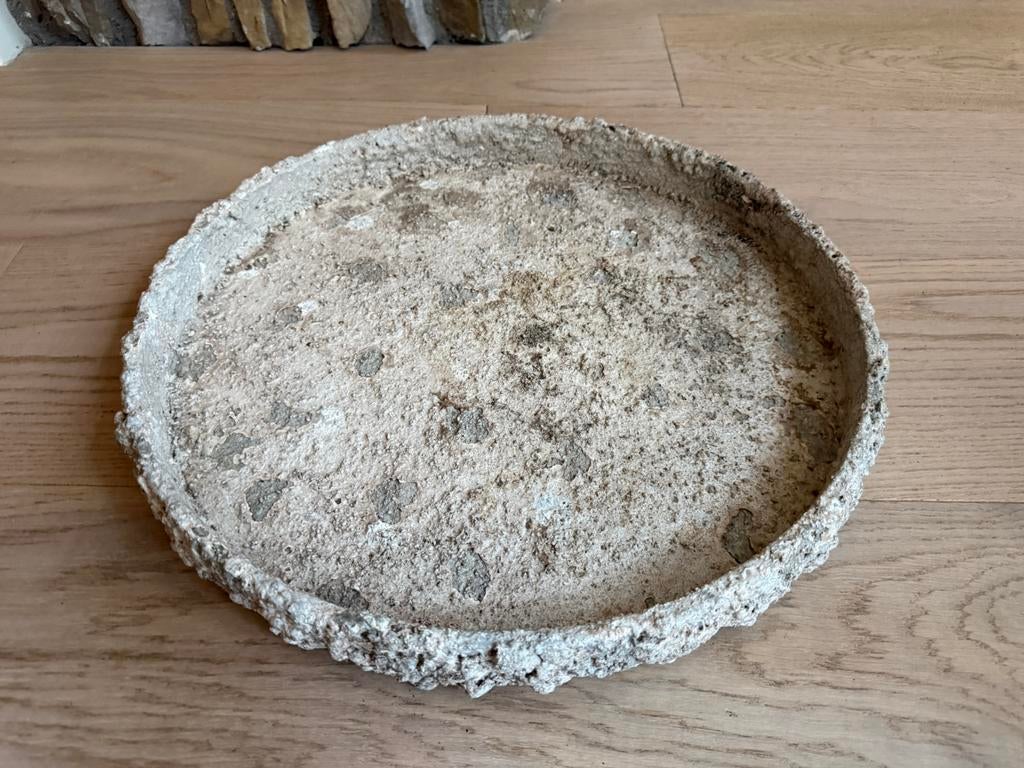 Rustieke betonlook schaal PTMD, Ophalen, Zo goed als nieuw, Rond